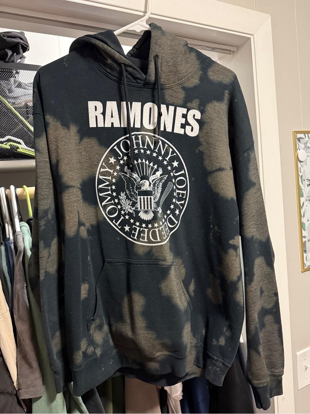 Black Tie-Dye Logo Pullover Hoodie